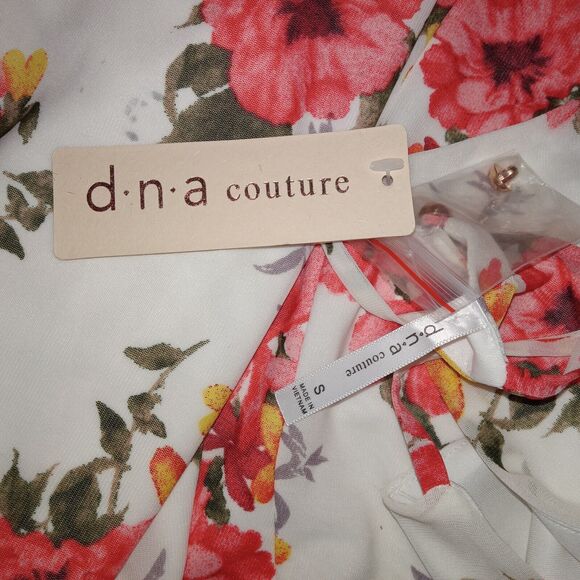 NWT DNA Couture Floral Spaghetti Strap Ivory Sun Dress Women's Size Small - Picture 7 of 7